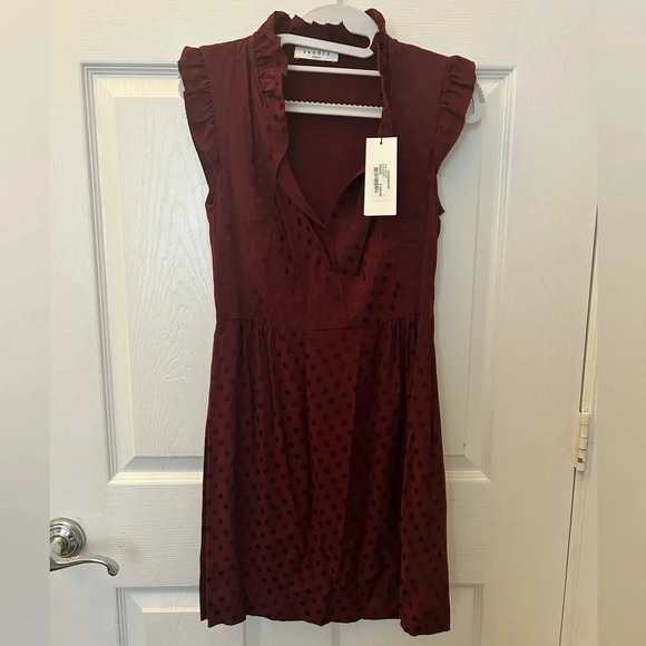 ! NWT Sandro Jasmine Polka Dot Print Mini Dress - Picture 3 of 8